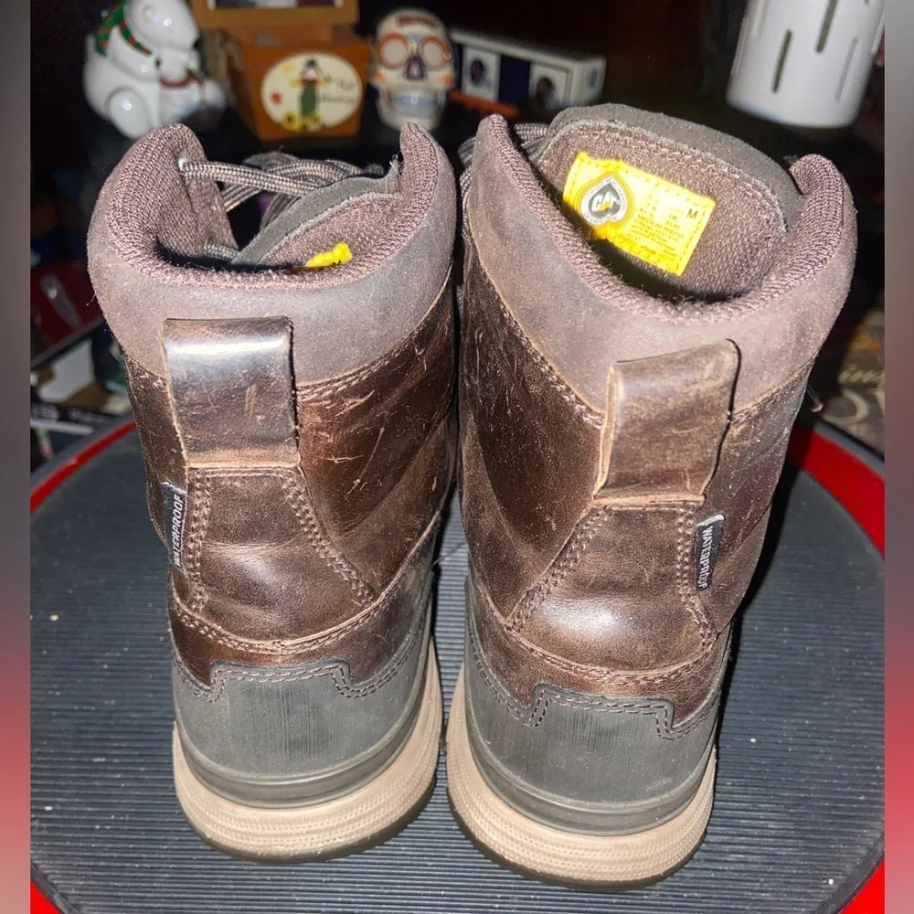 CAT Caterpillar Brown Ultra Thinsulate with 400 Grams, Waterproof Work Boots EUC